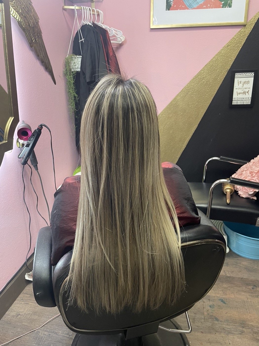 Dark to blonde highlights straight